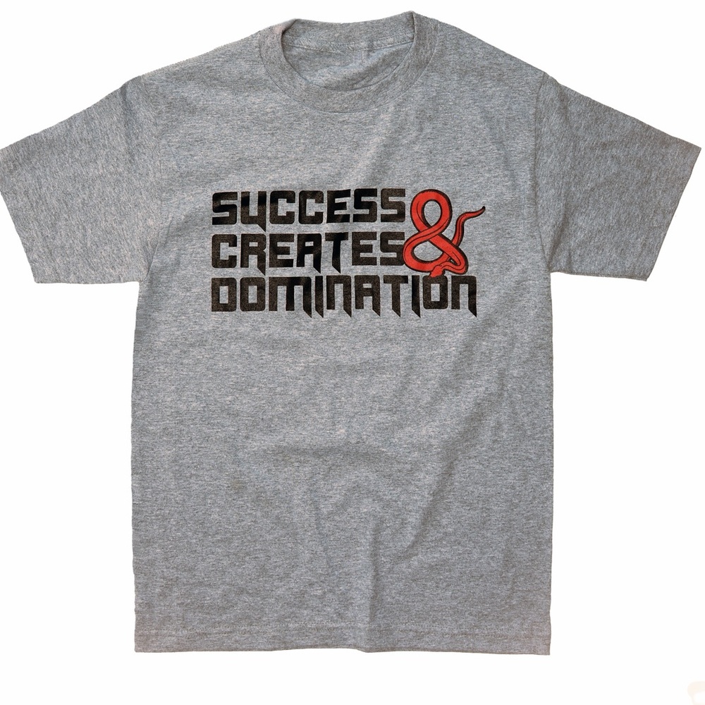Men's Gray Graphic Tee with Motivational Print